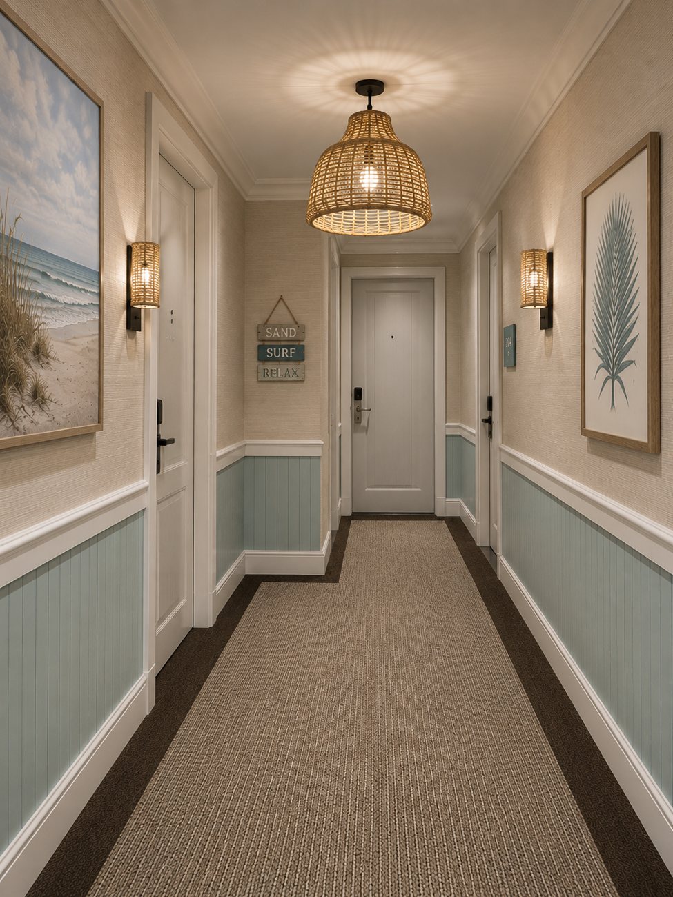 Berber runner in a coastal hallway